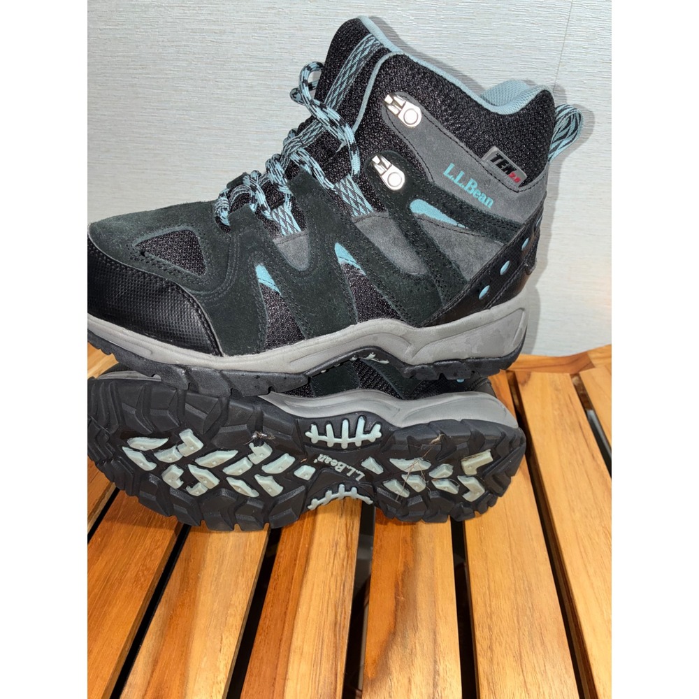 LL Bean Kids Trail Model Hiker Waterproof Boots Black Grey Blue Size 6 0286166
